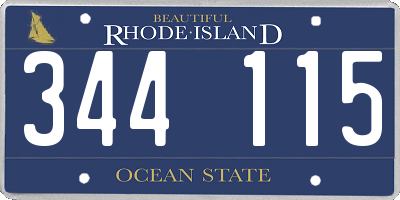 RI license plate 344115