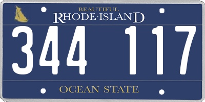 RI license plate 344117