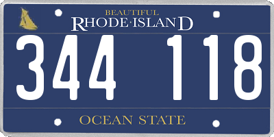 RI license plate 344118