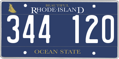 RI license plate 344120