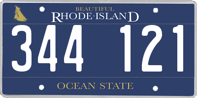 RI license plate 344121