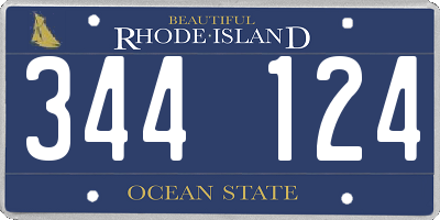 RI license plate 344124