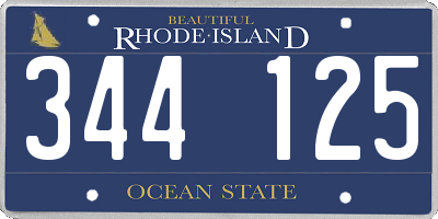 RI license plate 344125