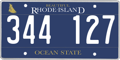 RI license plate 344127