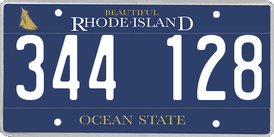 RI license plate 344128