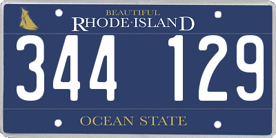 RI license plate 344129