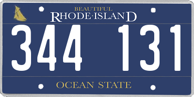 RI license plate 344131