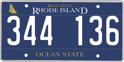 RI license plate 344136