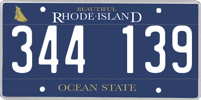 RI license plate 344139