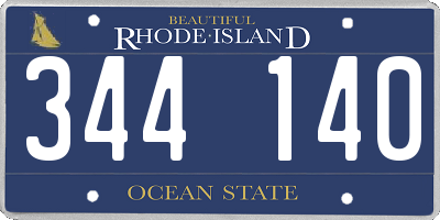 RI license plate 344140