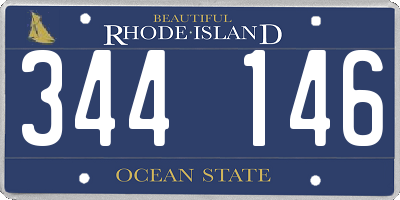 RI license plate 344146
