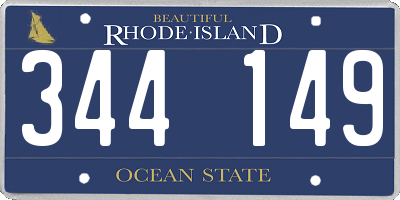 RI license plate 344149