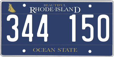 RI license plate 344150