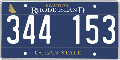 RI license plate 344153