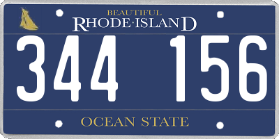RI license plate 344156