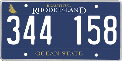 RI license plate 344158