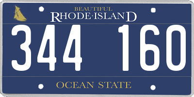 RI license plate 344160