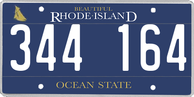 RI license plate 344164