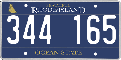 RI license plate 344165