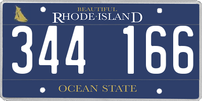 RI license plate 344166