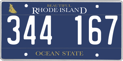 RI license plate 344167
