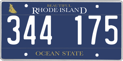 RI license plate 344175