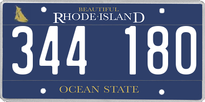 RI license plate 344180
