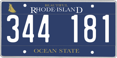 RI license plate 344181