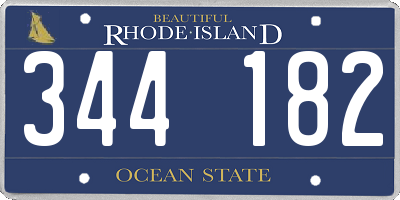 RI license plate 344182
