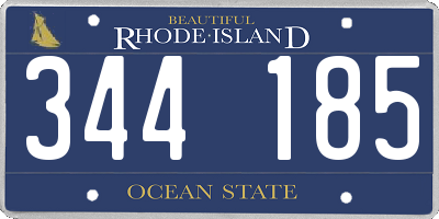 RI license plate 344185