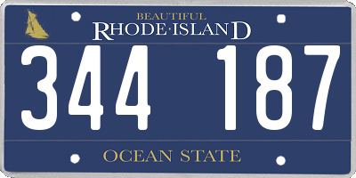 RI license plate 344187