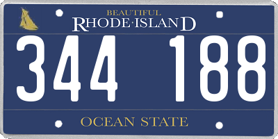 RI license plate 344188
