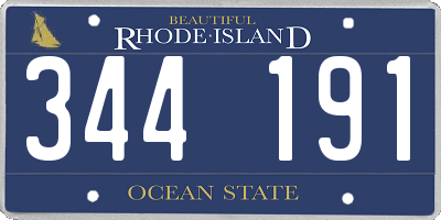 RI license plate 344191