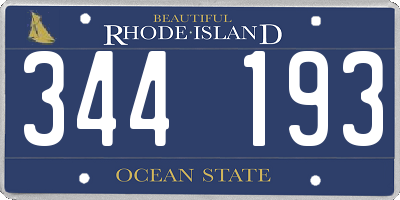 RI license plate 344193