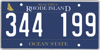 RI license plate 344199