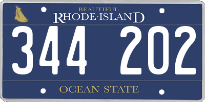 RI license plate 344202