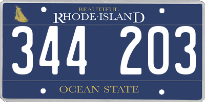 RI license plate 344203