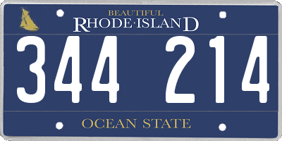 RI license plate 344214