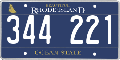 RI license plate 344221