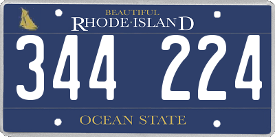RI license plate 344224