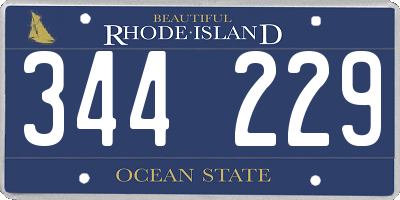 RI license plate 344229