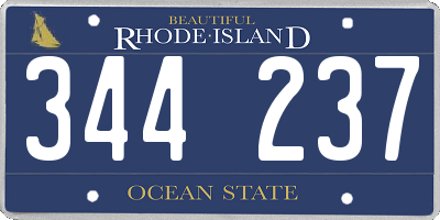 RI license plate 344237