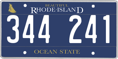 RI license plate 344241