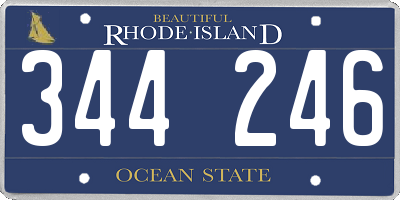 RI license plate 344246