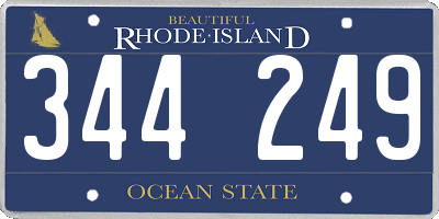 RI license plate 344249
