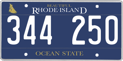 RI license plate 344250