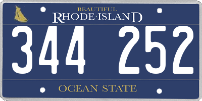 RI license plate 344252