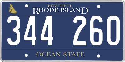 RI license plate 344260