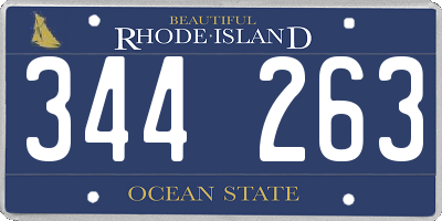 RI license plate 344263