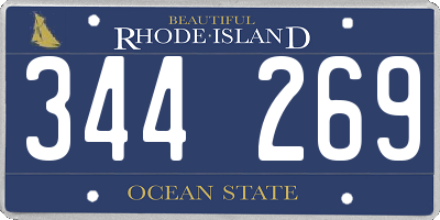 RI license plate 344269